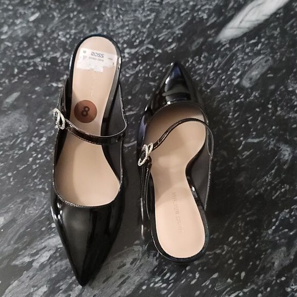 BRAND NEW STUART WEITZMAN CRYSTAL BUCKLE 75 PATENT MULE G1 - Picture 5 of 16